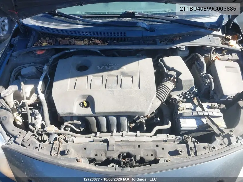 2009 TOYOTA COROLLA VIN 2T1BU40E99C003885 — фото 10