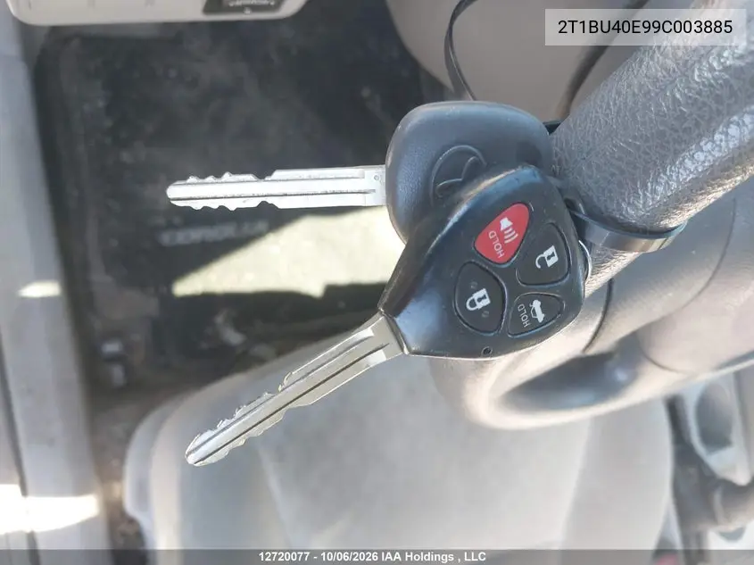 2009 TOYOTA COROLLA VIN 2T1BU40E99C003885 — фото 11