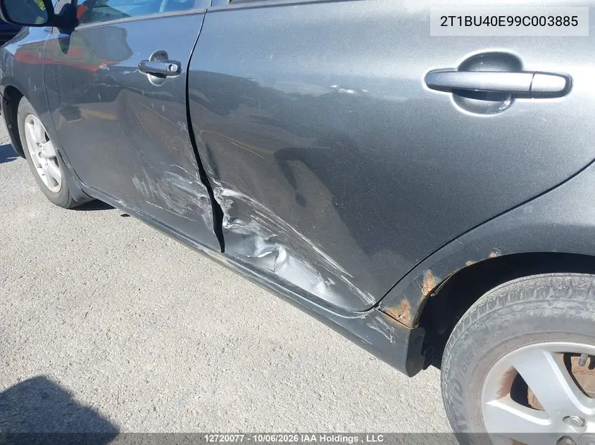 2009 TOYOTA COROLLA VIN 2T1BU40E99C003885 — фото 12