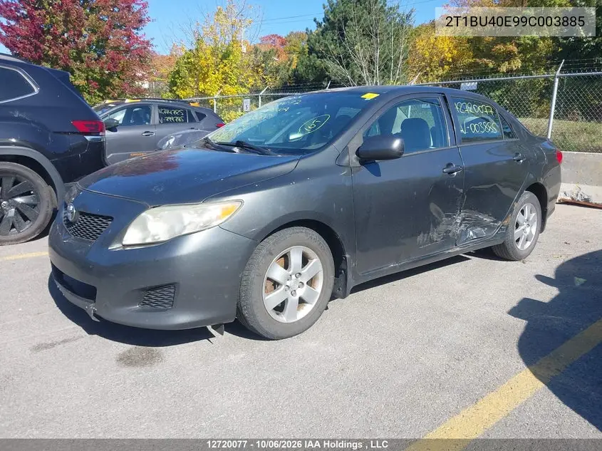 2009 TOYOTA COROLLA VIN 2T1BU40E99C003885 — фото 2