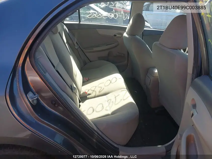 2009 TOYOTA COROLLA VIN 2T1BU40E99C003885 — фото 8