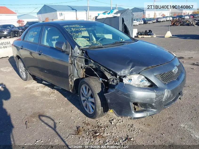 TOYOTA COROLLA 2009, VIN 2T1BU40E19C140867