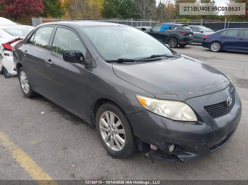 TOYOTA COROLLA 2009, VIN 2T1BU40E99C018631