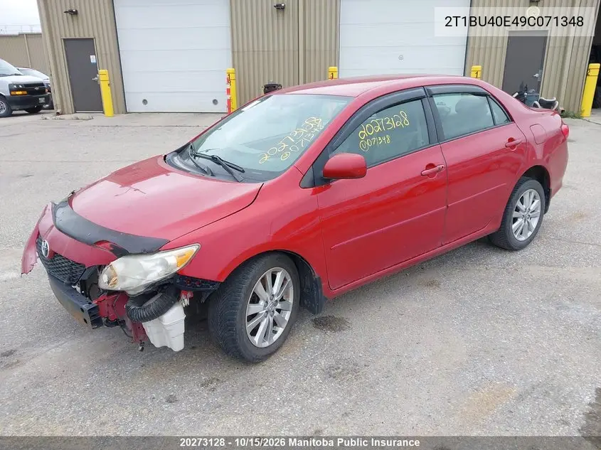 2009 TOYOTA COROLLA VIN 2T1BU40E49C071348 — фото 2