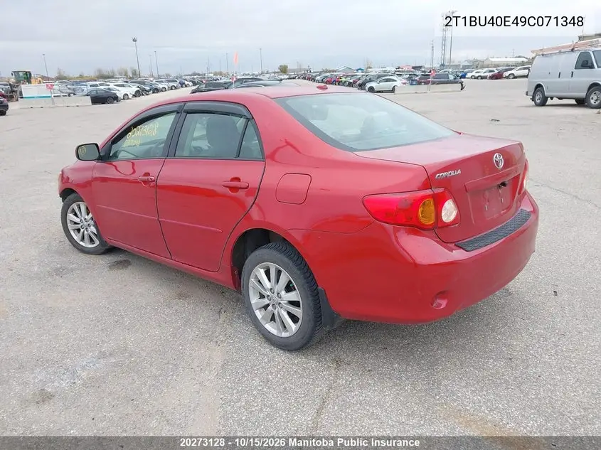 2009 TOYOTA COROLLA VIN 2T1BU40E49C071348 — фото 3