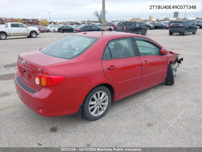 2009 TOYOTA COROLLA VIN 2T1BU40E49C071348 — фото 4