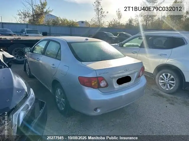 2009 TOYOTA COROLLA VIN 2T1BU40E79C032012 — фото 3