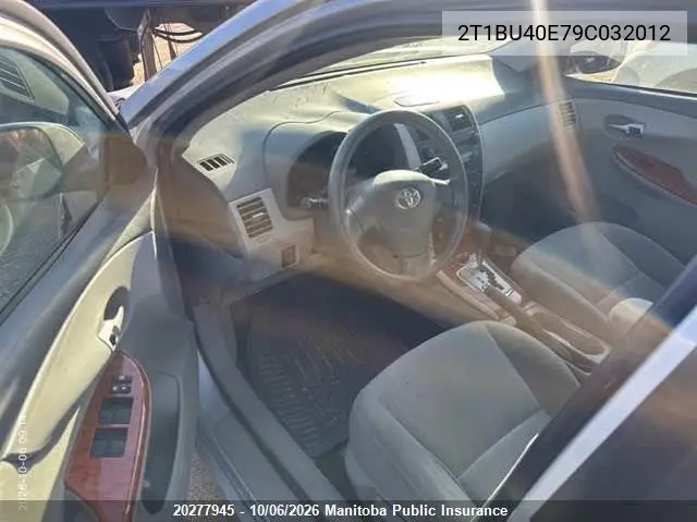 2009 TOYOTA COROLLA VIN 2T1BU40E79C032012 — фото 5