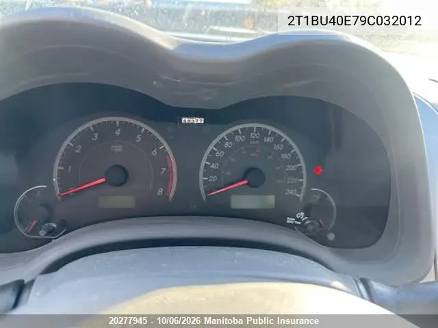 2009 TOYOTA COROLLA VIN 2T1BU40E79C032012 — фото 7