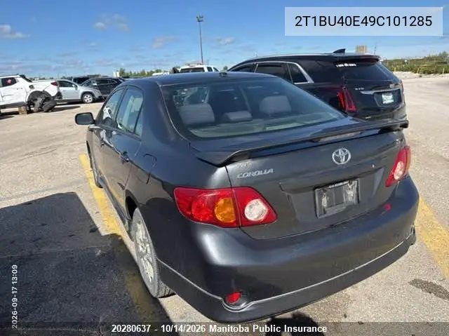 2009 TOYOTA COROLLA VIN 2T1BU40E49C101285 — фото 3