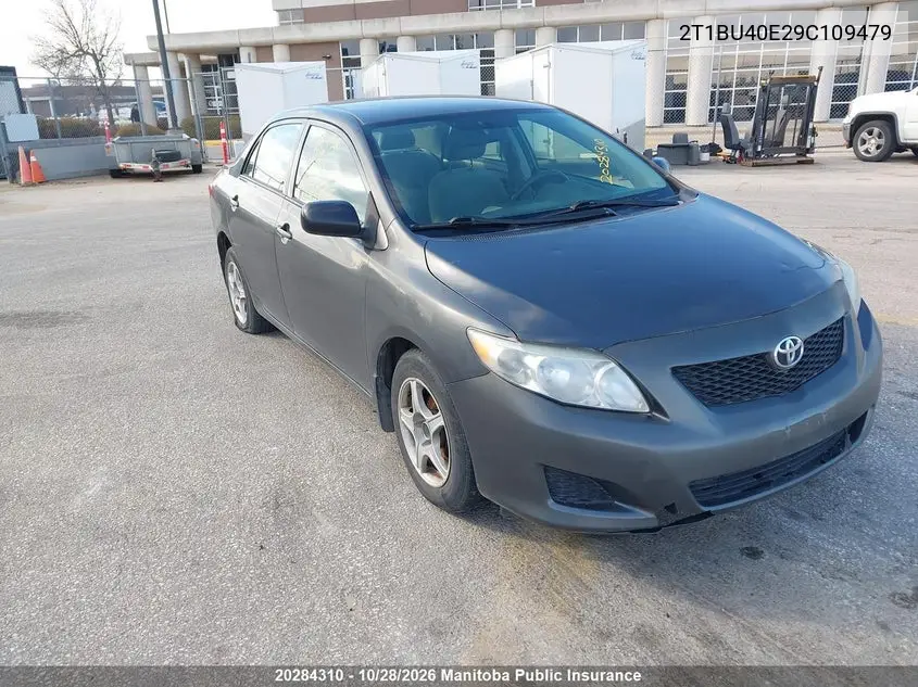 TOYOTA COROLLA 2009, VIN 2T1BU40E29C109479