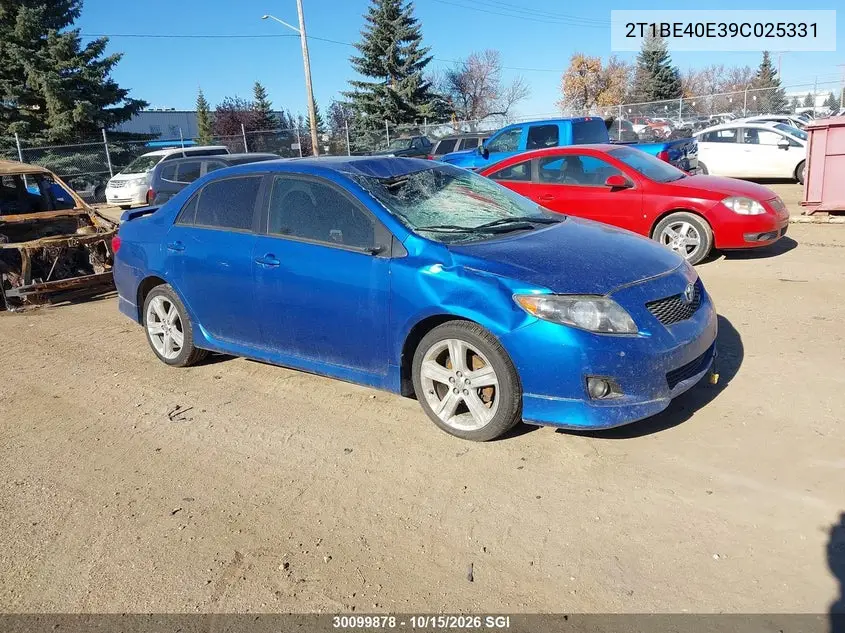 TOYOTA COROLLA 2009, VIN 2T1BE40E39C025331