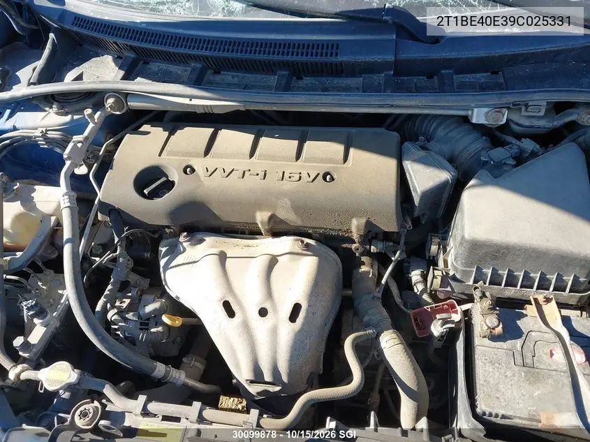 2009 TOYOTA COROLLA VIN 2T1BE40E39C025331 — фото 10