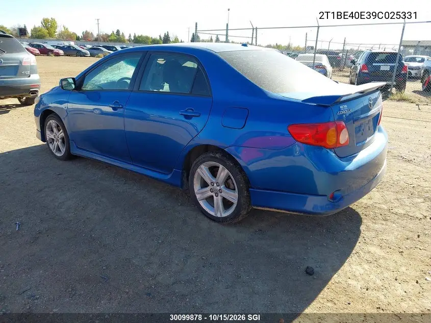 2009 TOYOTA COROLLA VIN 2T1BE40E39C025331 — фото 3