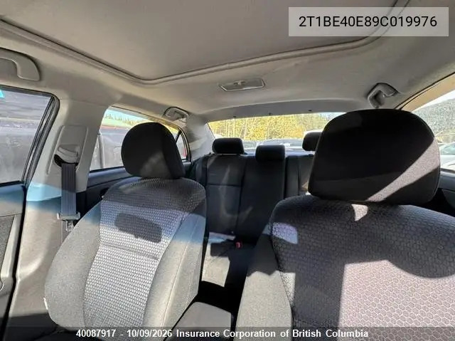 2009 TOYOTA COROLLA VIN 2T1BE40E89C019976 — фото 11