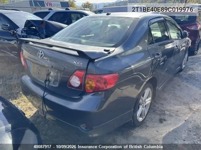 2009 TOYOTA COROLLA VIN 2T1BE40E89C019976 — фото 4