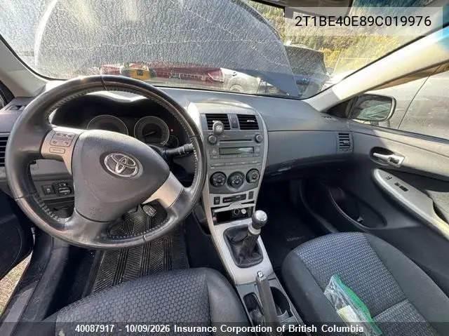 2009 TOYOTA COROLLA VIN 2T1BE40E89C019976 — фото 6