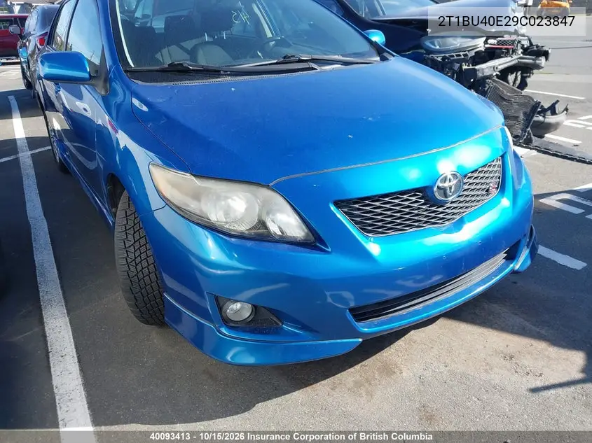 TOYOTA COROLLA 2009, VIN 2T1BU40E29C023847