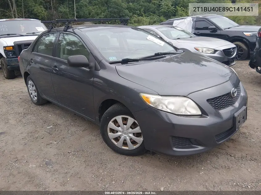 TOYOTA COROLLA 2009, VIN 2T1BU40E89C141451