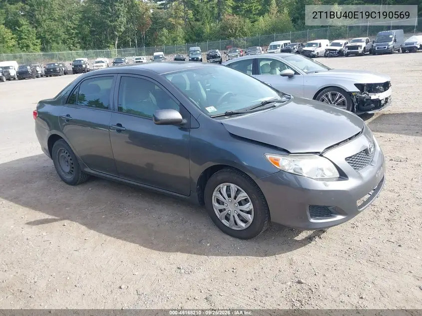 TOYOTA COROLLA 2009, VIN 2T1BU40E19C190569