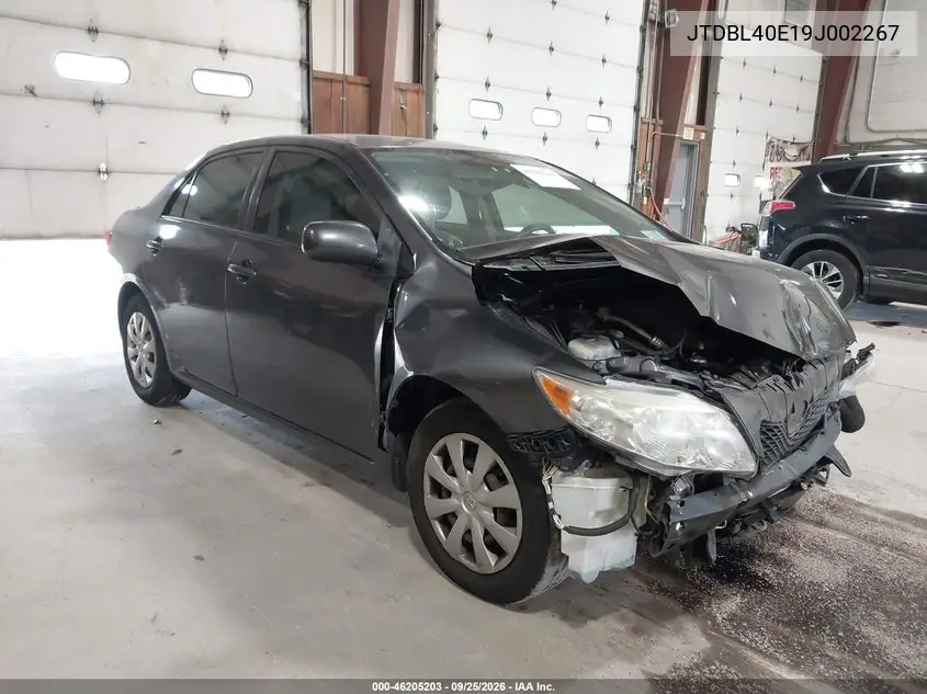 TOYOTA COROLLA 2009, VIN JTDBL40E19J002267