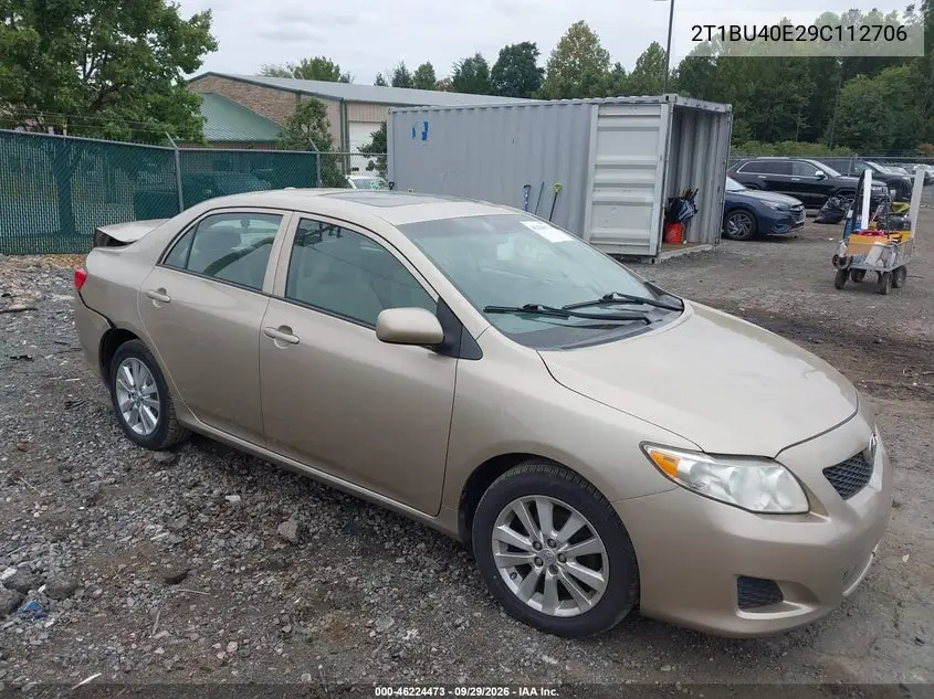 TOYOTA COROLLA 2009, VIN 2T1BU40E29C112706