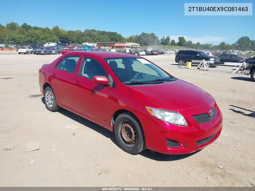 TOYOTA COROLLA 2009, VIN 2T1BU40EX9C081463