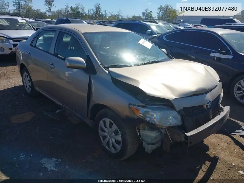TOYOTA COROLLA 2009, VIN 1NXBU40E39Z077480