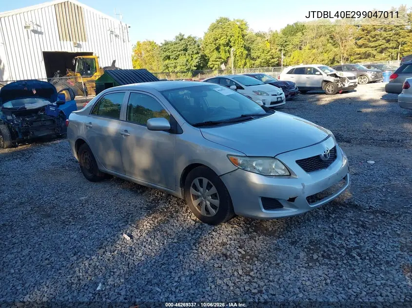 TOYOTA COROLLA 2009, VIN JTDBL40E299047011