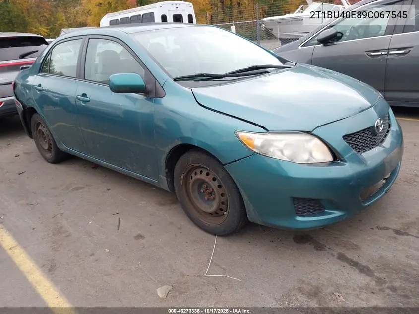 TOYOTA COROLLA 2009, VIN 2T1BU40E89C067545