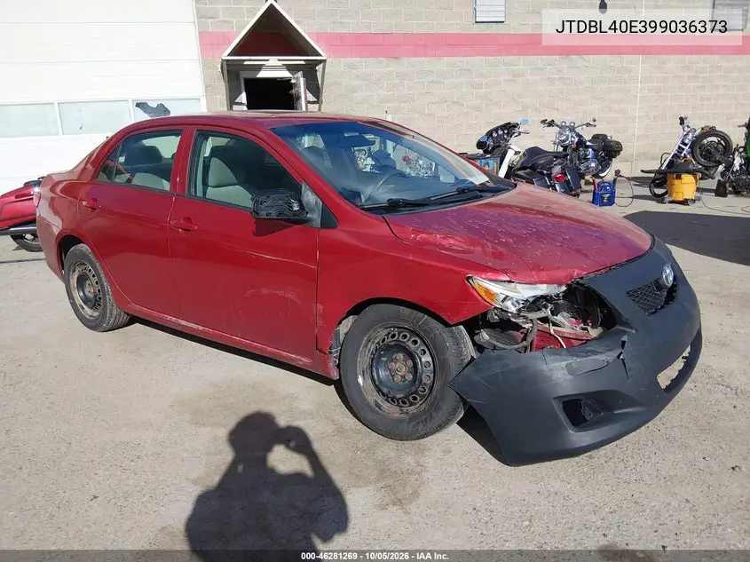 TOYOTA COROLLA 2009, VIN JTDBL40E399036373