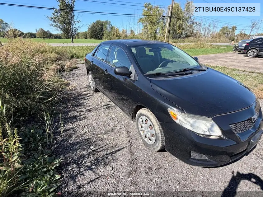 TOYOTA COROLLA 2009, VIN 2T1BU40E49C137428