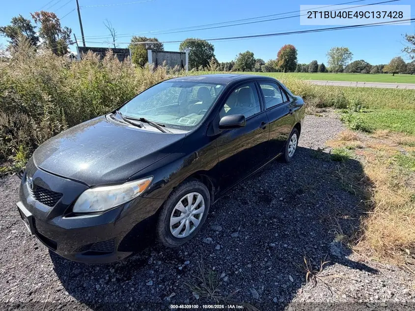 2009 TOYOTA COROLLA VIN 2T1BU40E49C137428 — фото 2