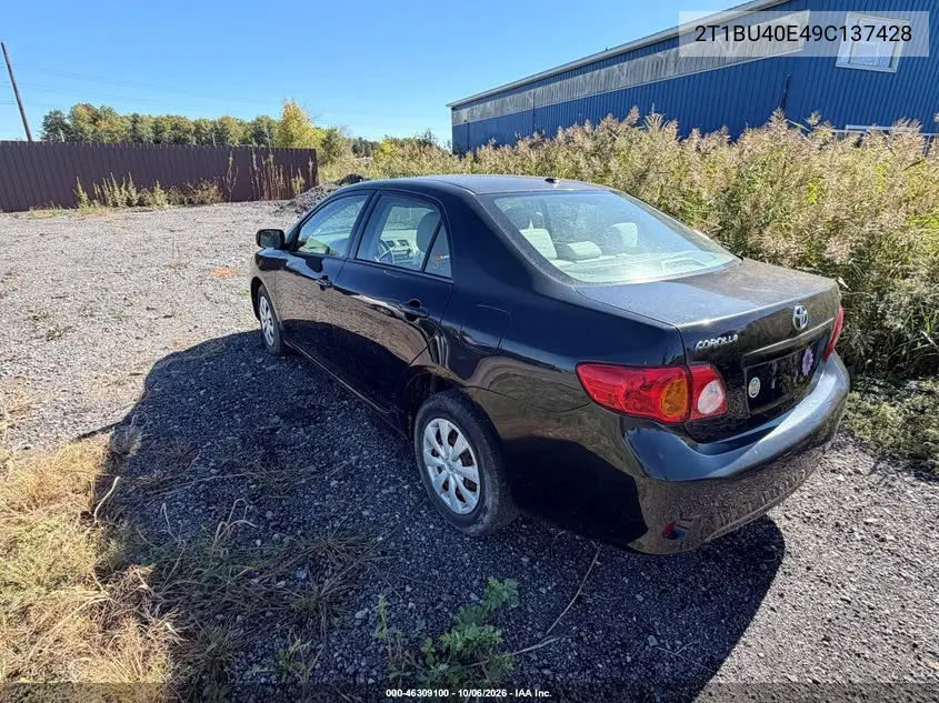 2009 TOYOTA COROLLA VIN 2T1BU40E49C137428 — фото 3