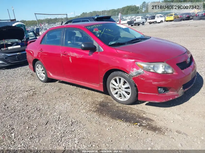 TOYOTA COROLLA 2009, VIN 2T1BU40E29C007342