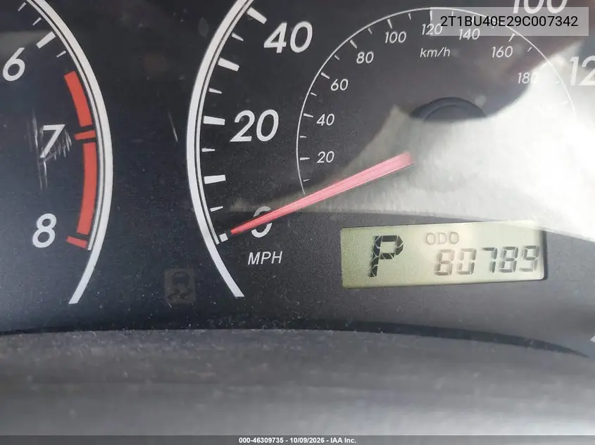 2009 TOYOTA COROLLA VIN 2T1BU40E29C007342 — фото 7