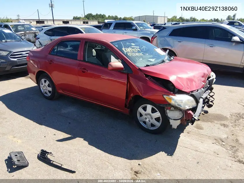 TOYOTA COROLLA 2009, VIN 1NXBU40E29Z138060
