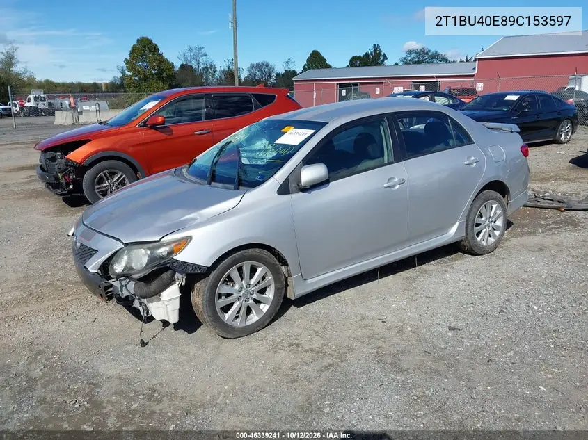 2009 TOYOTA COROLLA VIN 2T1BU40E89C153597 — фото 2