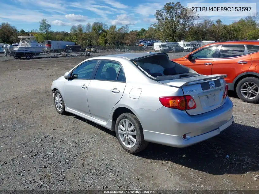 2009 TOYOTA COROLLA VIN 2T1BU40E89C153597 — фото 3
