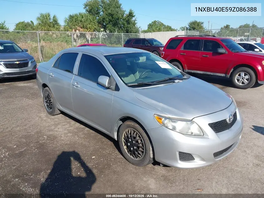 TOYOTA COROLLA 2009, VIN 1NXBU40E59Z086388