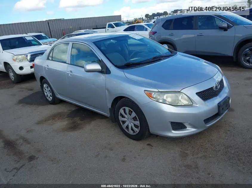 TOYOTA COROLLA 2009, VIN JTDBL40E29J045645