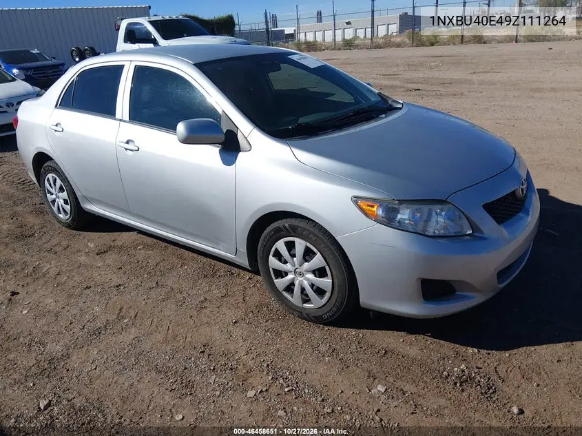 TOYOTA COROLLA 2009, VIN 1NXBU40E49Z111264