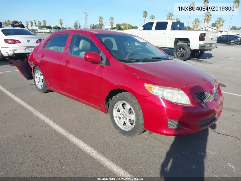 TOYOTA COROLLA 2009, VIN 1NXBU40E49Z019300