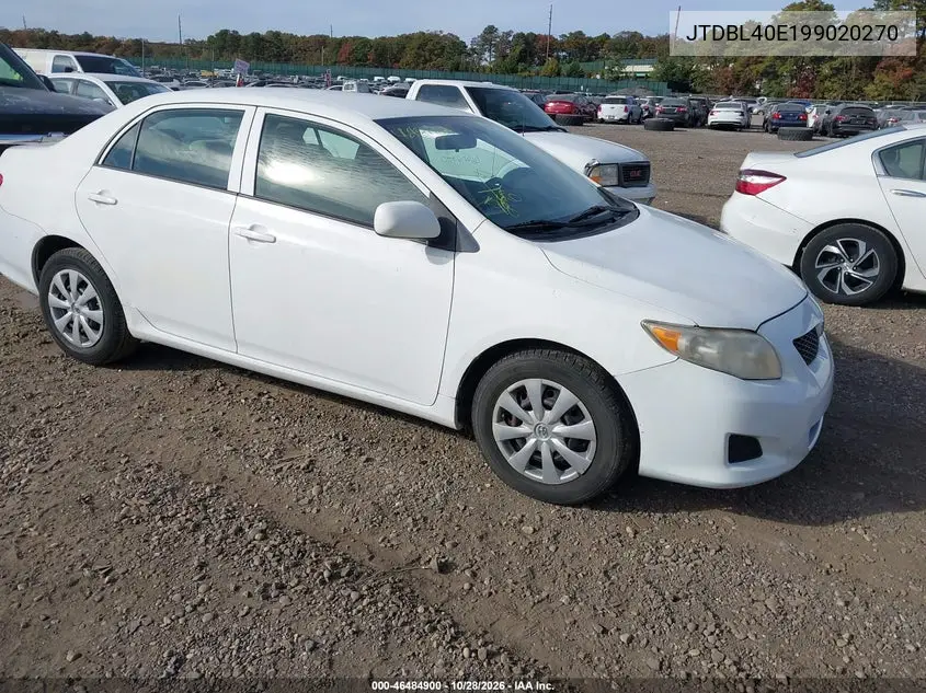 TOYOTA COROLLA 2009, VIN JTDBL40E199020270