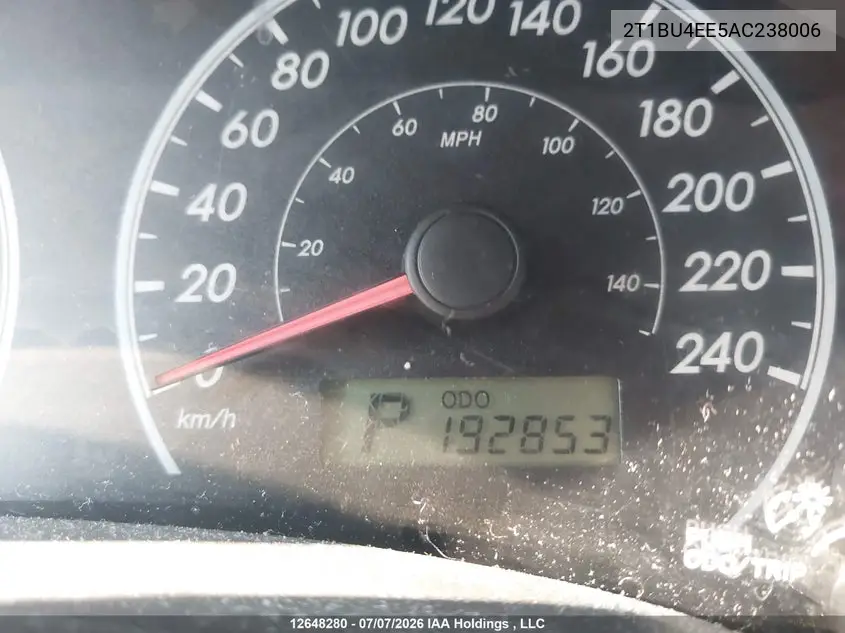 2010 TOYOTA COROLLA VIN 2T1BU4EE5AC238006 — фото 15