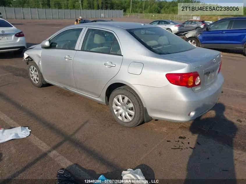 2010 TOYOTA COROLLA VIN 2T1BU4EE5AC238006 — фото 3