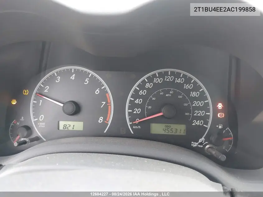 2010 TOYOTA COROLLA VIN 2T1BU4EE2AC199858 — фото 7