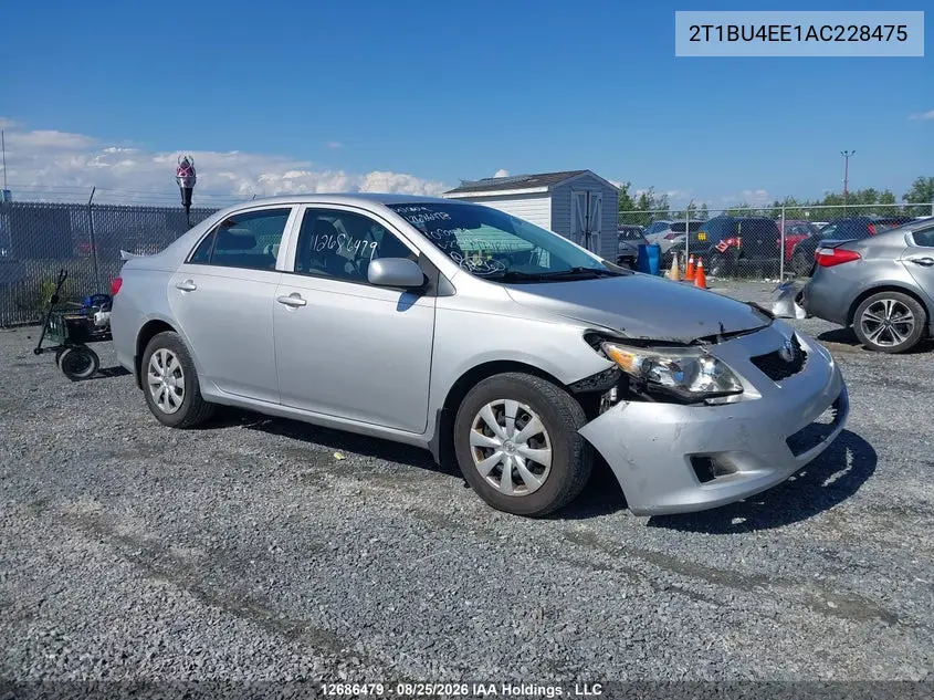 TOYOTA COROLLA 2010, VIN 2T1BU4EE1AC228475
