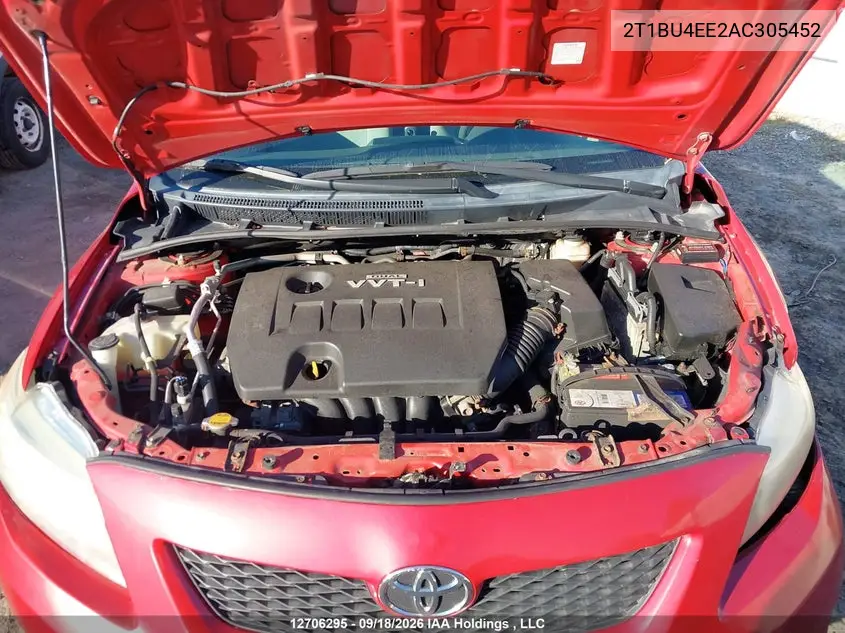 2010 TOYOTA COROLLA VIN 2T1BU4EE2AC305452 — фото 10