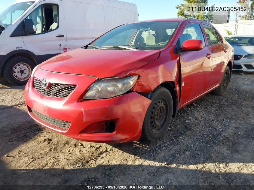 2010 TOYOTA COROLLA VIN 2T1BU4EE2AC305452 — фото 2